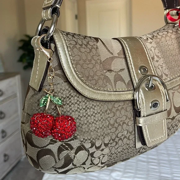 COACH SOHO Brown Signature Canvas Patchwork Hobo Bag